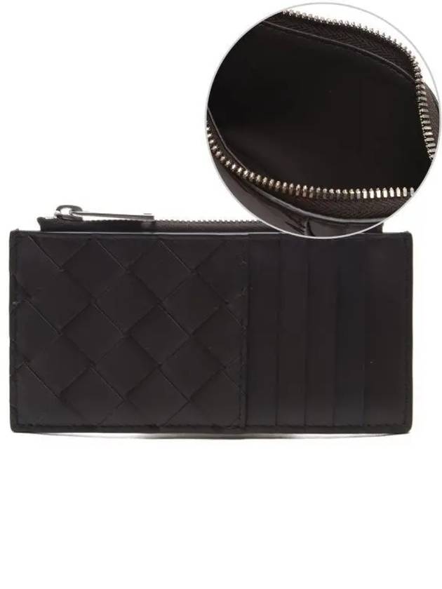 Intrecciato Zipper Card Wallet Dark Brown - BOTTEGA VENETA - BALAAN 2