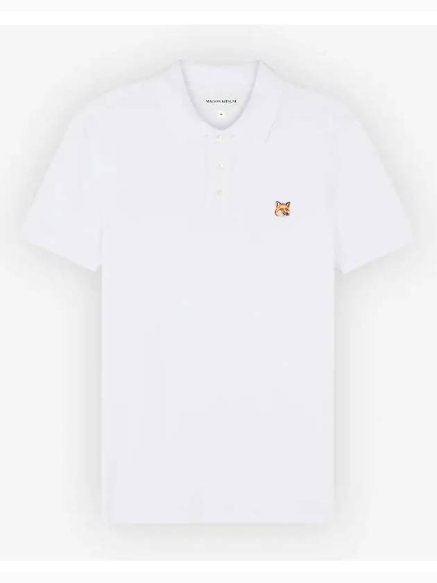 Fox Head Patch Cotton Polo Shirt White - MAISON KITSUNE - BALAAN 3