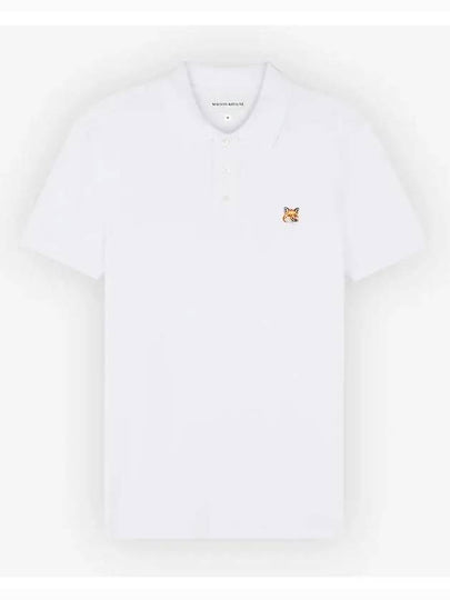 Fox Head Patch Cotton Polo Shirt White - MAISON KITSUNE - BALAAN 2