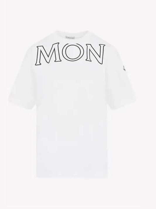 Arm logo lettering loose fit short sleeve t-shirt white women 8C00022 829HP 033 - MONCLER - BALAAN 1