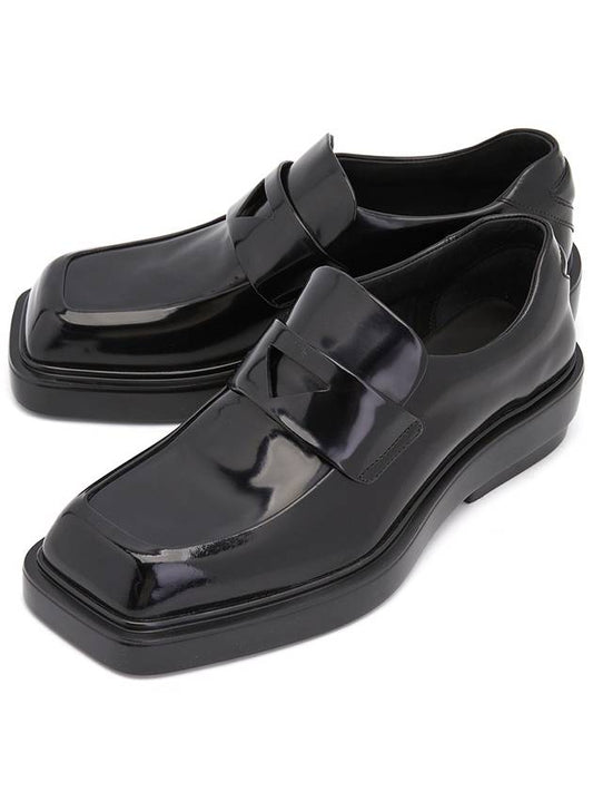 Square Toe Leather Loafers Black - PRADA - BALAAN 2