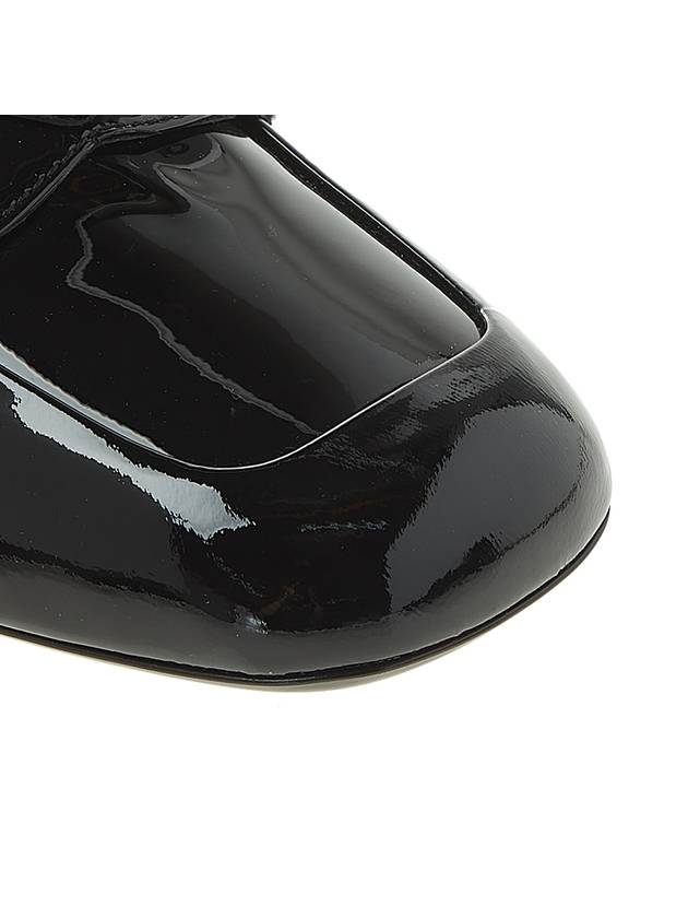 Enamel Metal Triangle Logo Loafers Black - PRADA - BALAAN.