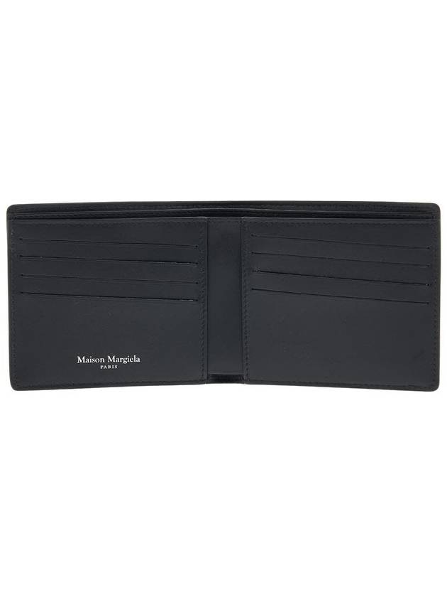 Stitched Bifold Leather Half Wallet Black - MAISON MARGIELA - BALAAN 8