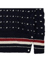 Wool Mohair Long Sleeve Knit Top Navy - THOM BROWNE - BALAAN 9