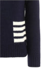 Donegal 4-Bar Striped Crew Neck Wool Knit Top Navy - THOM BROWNE - BALAAN 5