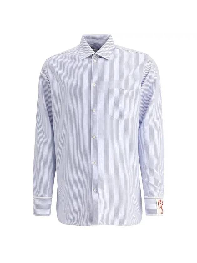 Golden Regular Striped Oxford Long Sleeve Shirt Light Blue - GOLDEN GOOSE - BALAAN 1