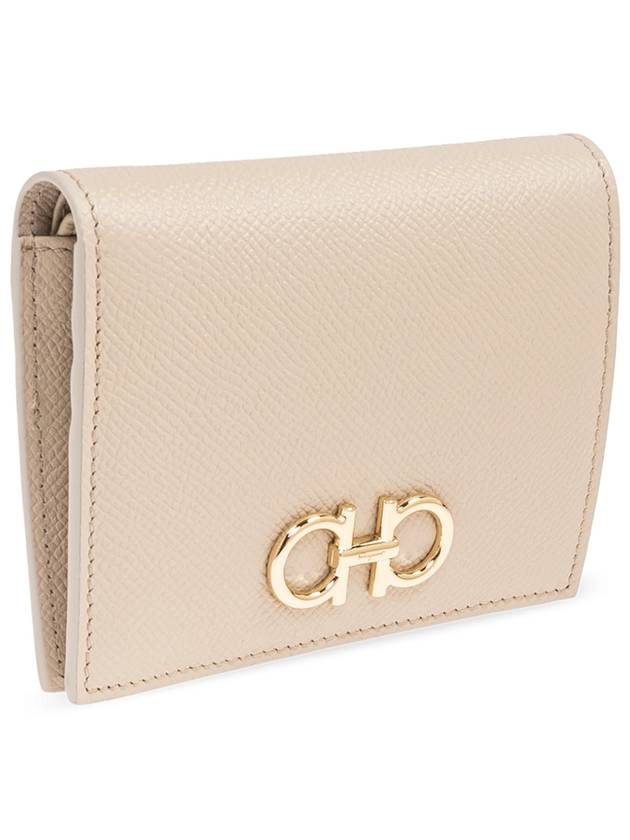 FERRAGAMO Leather Wallet, Women's, Beige - SALVATORE FERRAGAMO - BALAAN 4