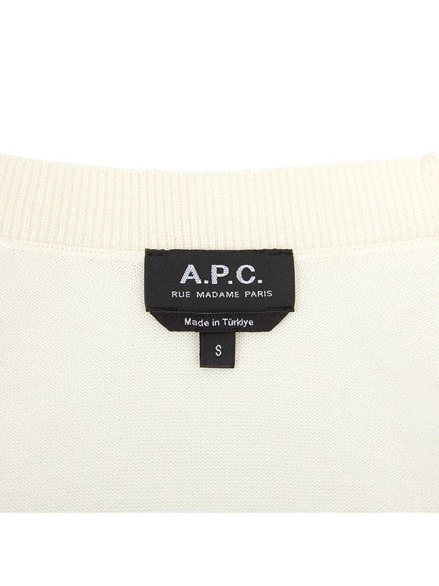 Bella Logo Embroidery Cardigan Ivory - A.P.C. - BALAAN 9