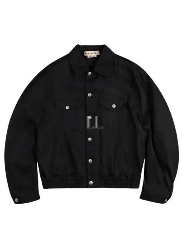 Dyed Cotton Denim Jacket Black - MARNI - BALAAN 2