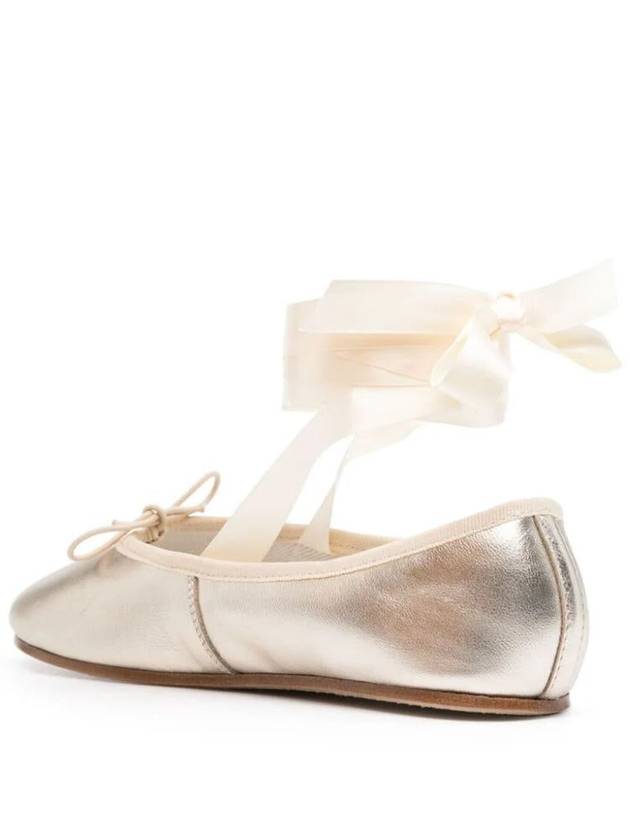 Bow Detail Leather Flat Shoes Metallic - REPETTO - BALAAN 3