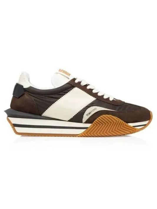 121J1292 LCL134N 5B001 Suede Nylon James Sneakers Ebony Ivory Cream Men s Shoes TEO 270549 - TOM FORD - BALAAN 1