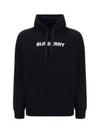 Logo Print Cotton Hoodie Black - BURBERRY - BALAAN 2