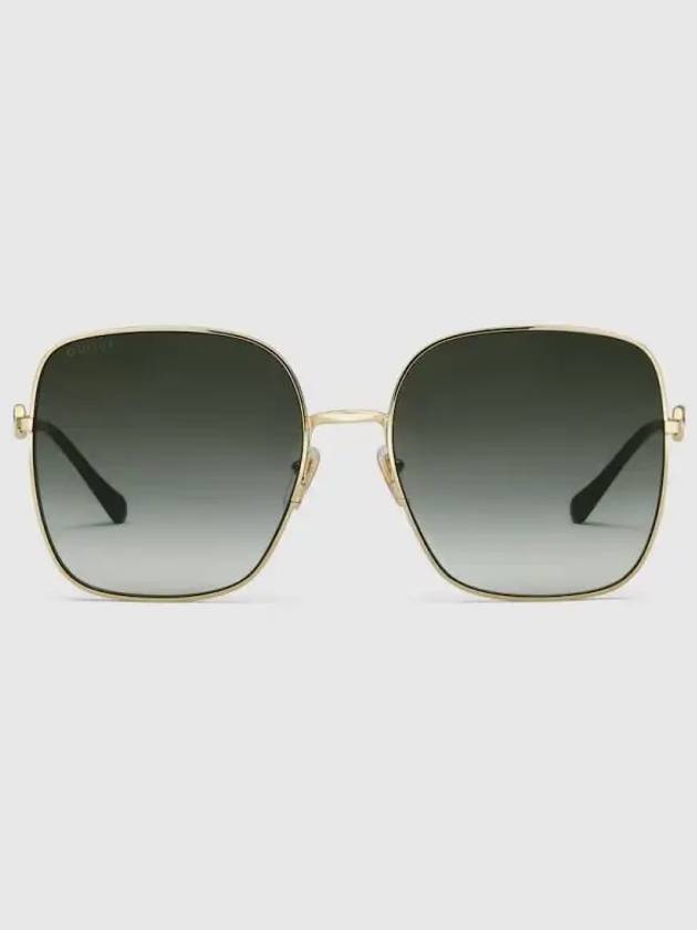 square frame sunglasses gold metal gray 648494I33308012 - GUCCI - BALAAN 2