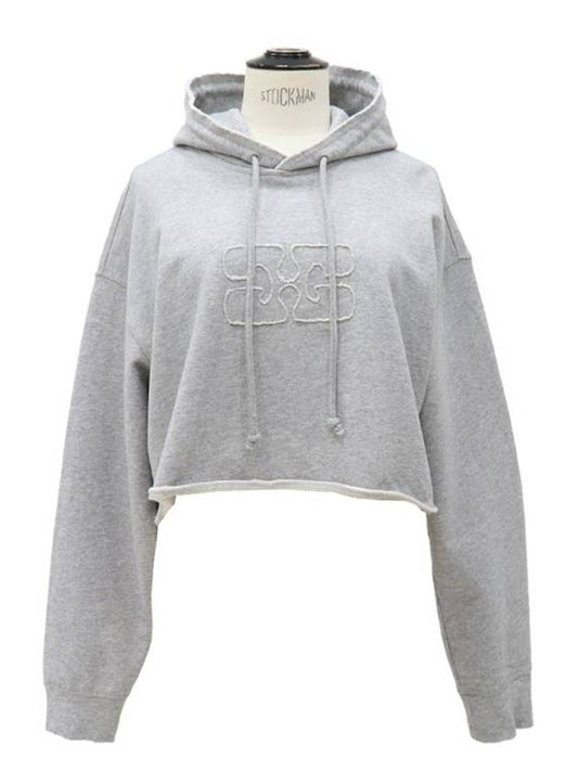 embroidered gray hoodie - GANNI - BALAAN 1