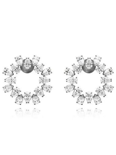 Matrix Pear Cut Crystal Hoop Earrings White - SWAROVSKI - BALAAN 1