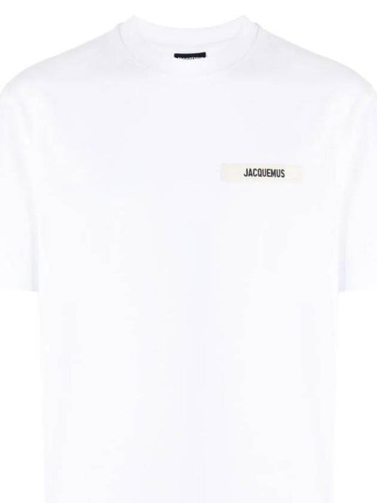 Le Gros Grain Logo Short Sleeve T-Shirt White - JACQUEMUS - BALAAN 1