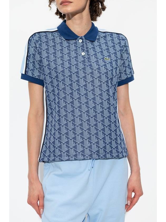 Lacoste Polo With Monogram, Women's, Blue - LACOSTE - BALAAN 3