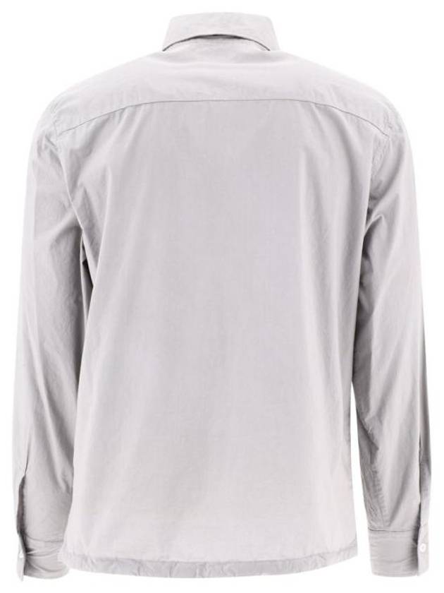 Cotton Popeline Over Long Sleeve Shirt Grey - CP COMPANY - BALAAN 3