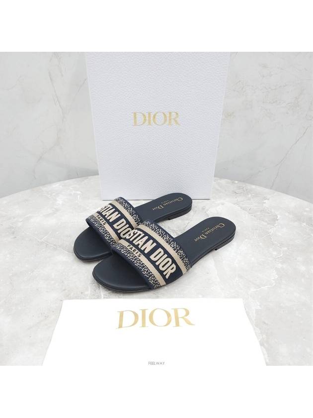 Lux You New Product 35 5 Dway Deep Blue Embroidered Cotton Mule KCQ166ERC - DIOR - BALAAN 6