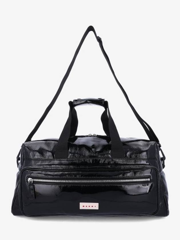 Logo Patch Zipper Travel Bag Black - MARNI - BALAAN 2