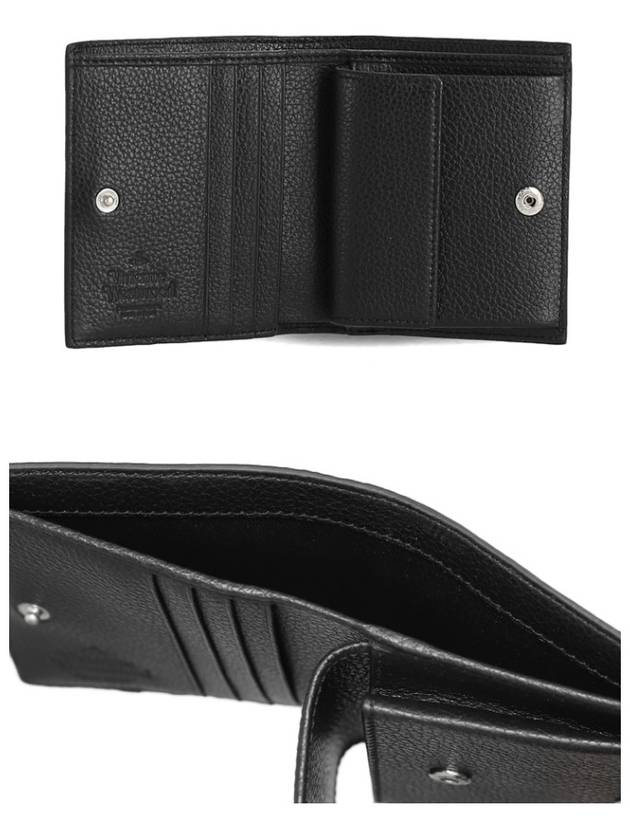 Logo Leather Half Wallet Black - VIVIENNE WESTWOOD - BALAAN 5