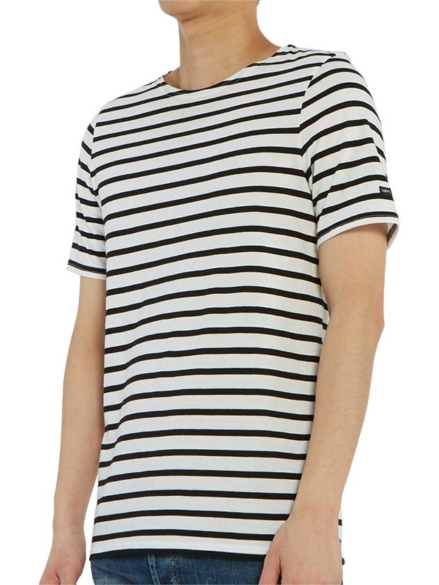 Levant Modern Striped Short Sleeve T-Shirt Black - SAINT JAMES - BALAAN 4