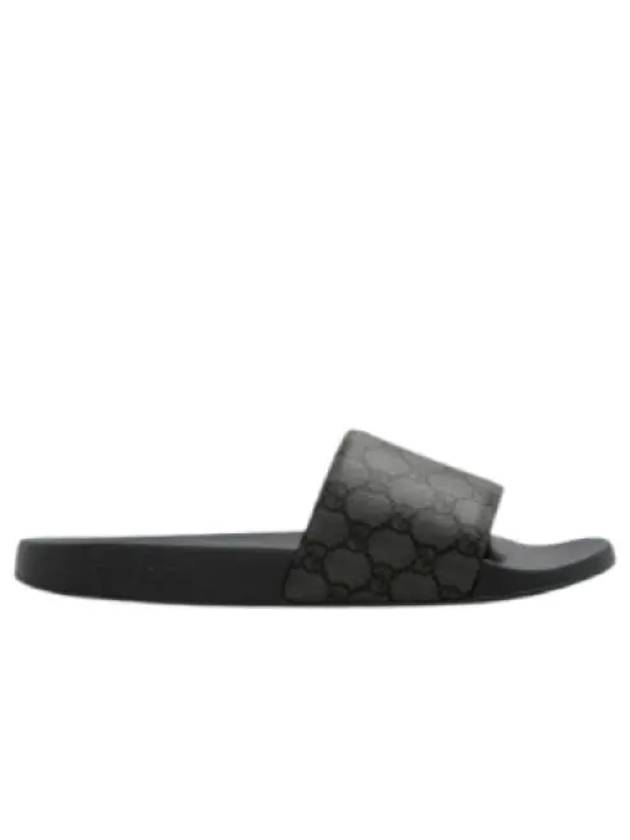 GG Monogram Slider Slippers Grey - GUCCI - BALAAN 2