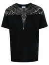 Men's Icon Wings Short Sleeve T-Shirt Black - MARCELO BURLON - BALAAN 2