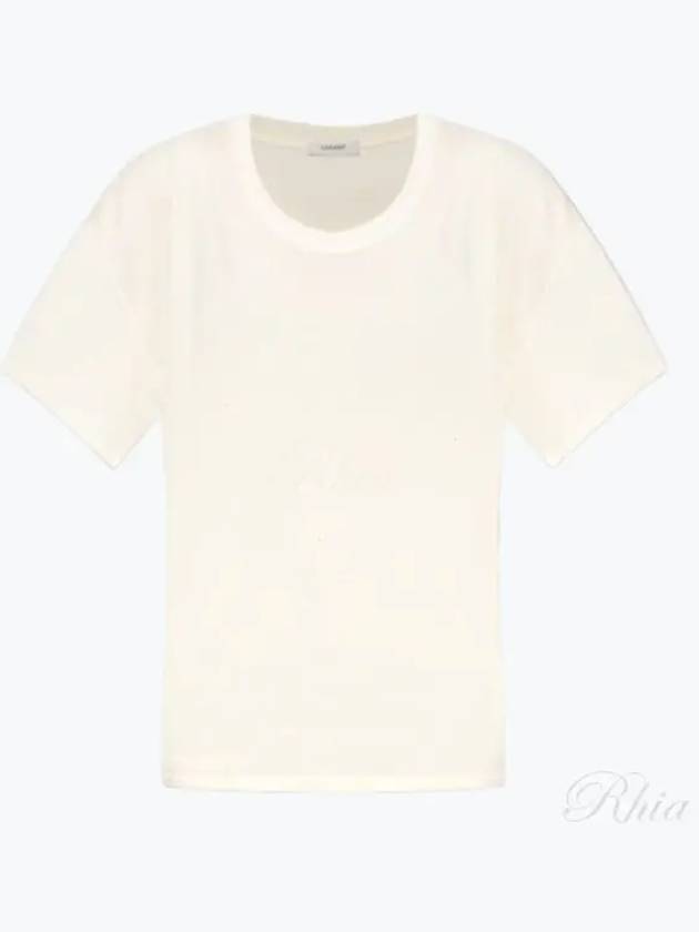 U-Neck Cotton Short Sleeve T-Shirt White - LEMAIRE - BALAAN 2