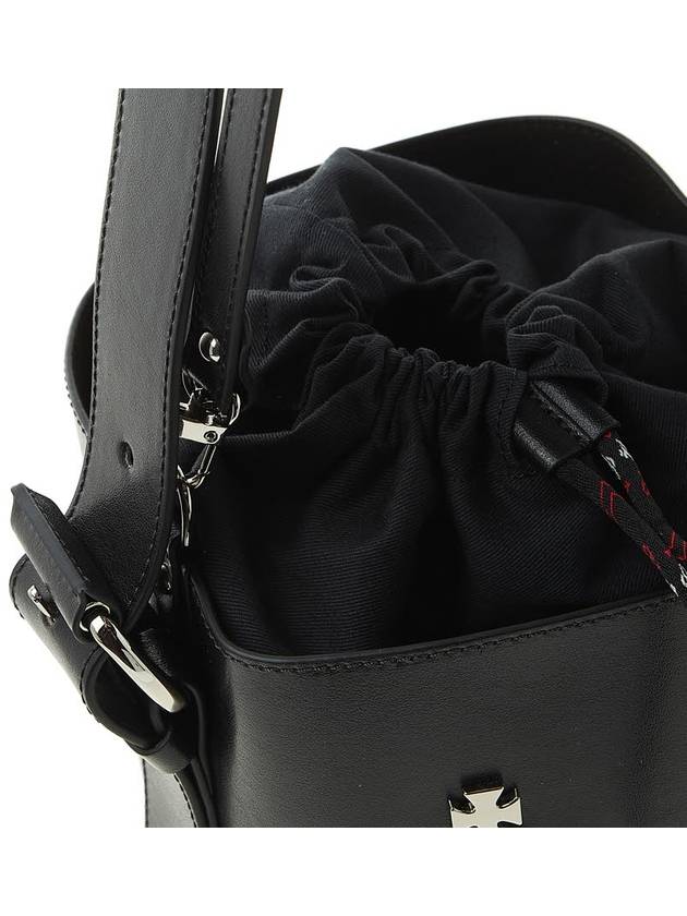 Drawstring Buckle Leather Bucket Bag Black - VIVIENNE WESTWOOD - BALAAN 10