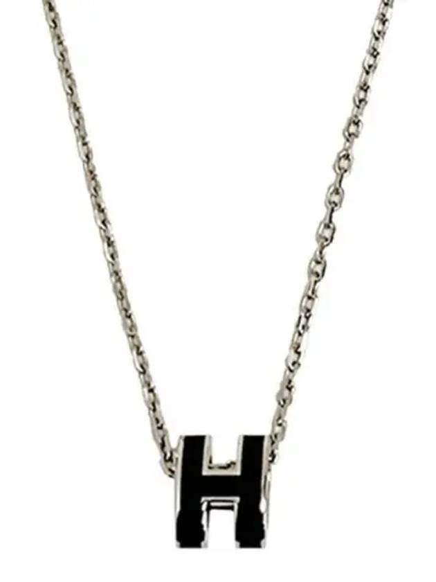 Mini Pop Ashnoir Palladium Hardware Silver Chain Necklace 270985 - HERMES - BALAAN 1