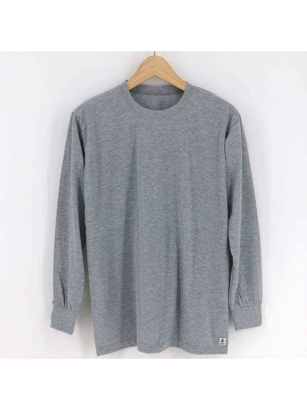 SPMRGOSN Unisex Basic Plain Round Long Sleeve Tee Gray - SUPENER - BALAAN 1