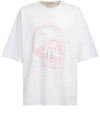 Men's School Print Oversized Short Sleeve T-Shirt White - ALEXANDER MCQUEEN - BALAAN 2