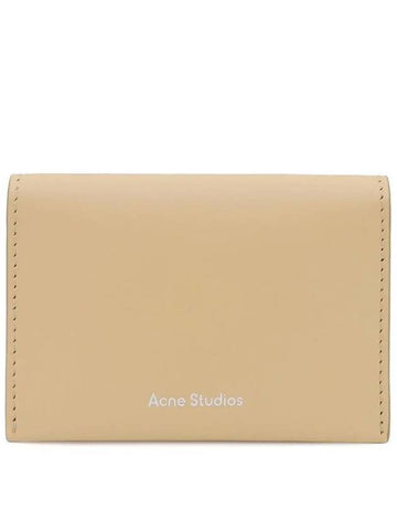 Logo Bifold Card Wallet Beige - ACNE STUDIOS - BALAAN 1