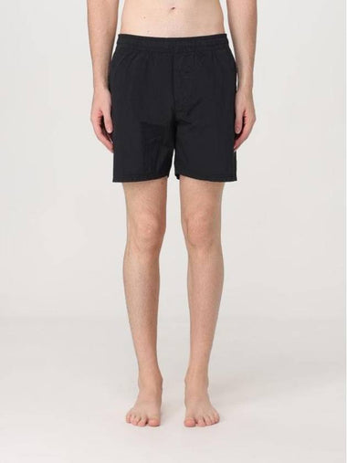 Men's Crinkle Swim Shorts Black - STONE ISLAND - BALAAN 1