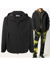 Primaloft Insulation Soft Shell-R Hooded Jacket Black - STONE ISLAND - BALAAN 2