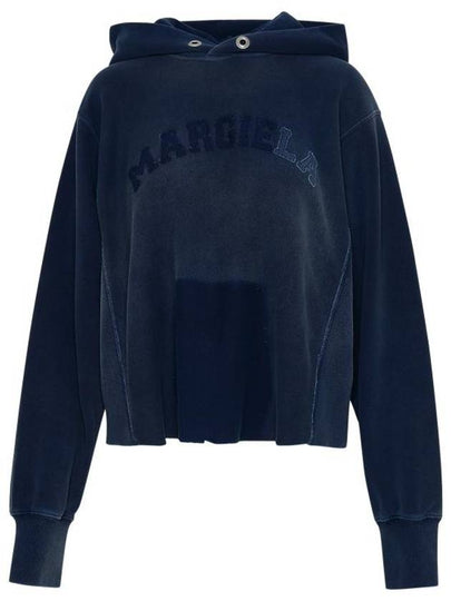 Logo Vintage Cotton Cropped Hoodie Blue - MAISON MARGIELA - BALAAN 2