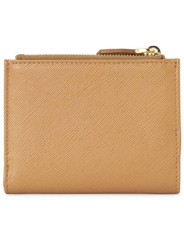 Small Saffiano Half Wallet Brown - PRADA - BALAAN 3