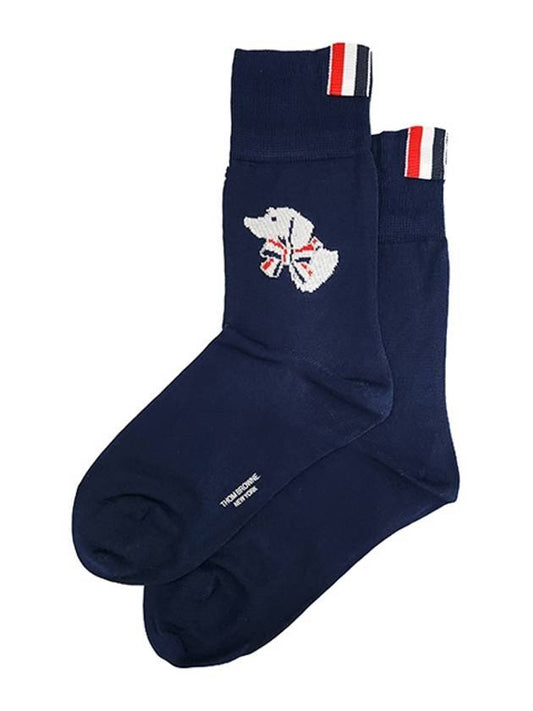 Hector Cotton Ankle Socks Navy - THOM BROWNE - BALAAN 1