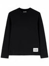 Logo Patch Crew Neck Cotton Long Sleeve T-Shirt Black - JIL SANDER - BALAAN 2