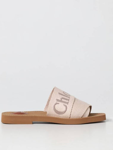 Woody Chloé sandals in canvas with embroidered logo - CHLOE - BALAAN 1