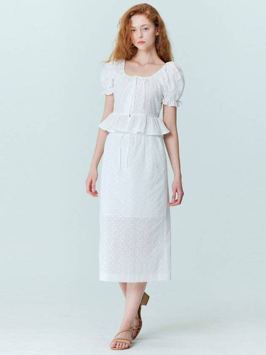 SET_Flower embroidery puff blouse_long skirt_White - OPENING SUNSHINE - BALAAN 1
