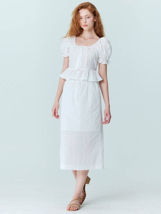 Flower embroidery H line long skirt_White - OPENING SUNSHINE - BALAAN 2