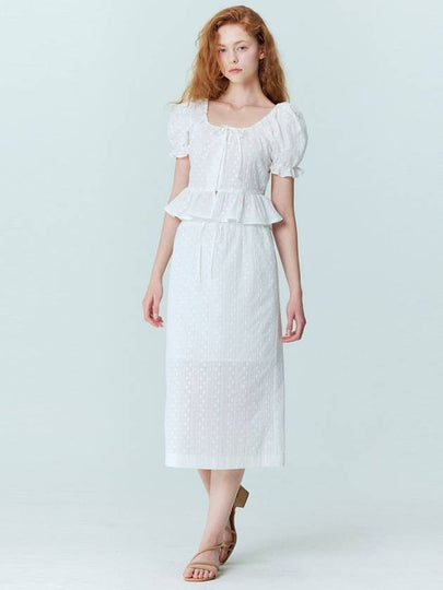 Flower embroidery H line long skirt_White - OPENING SUNSHINE - BALAAN 2