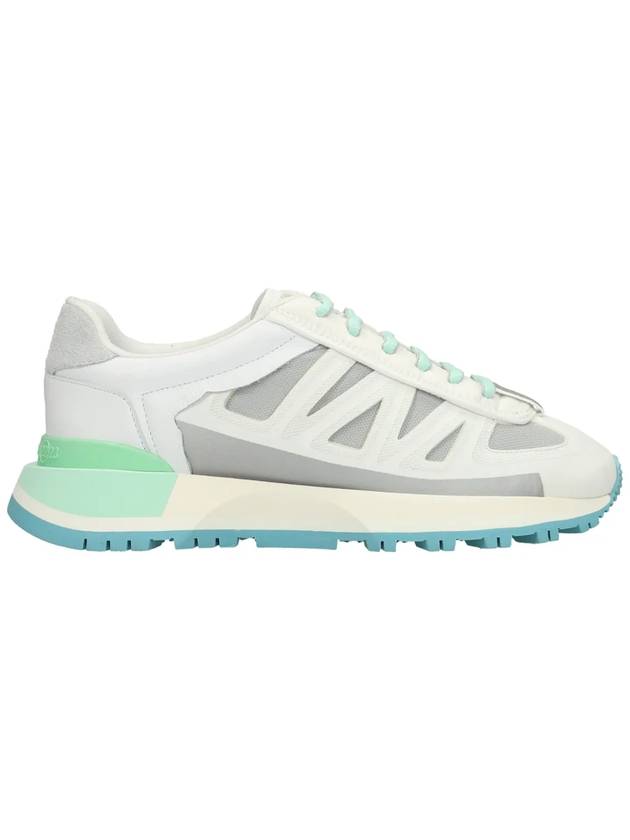 Leather Nylon Low Top Sneakers White Green - MAISON MARGIELA - BALAAN 1