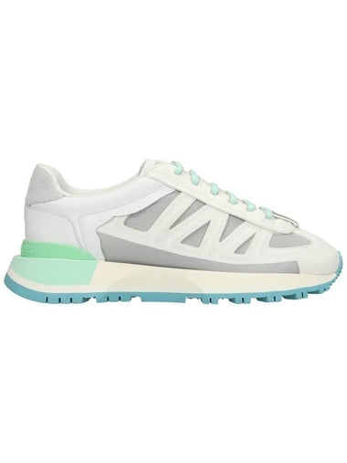 Leather Nylon Low Top Sneakers White Green - MAISON MARGIELA - BALAAN 1