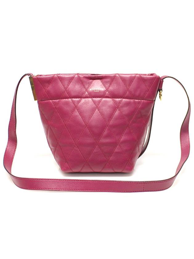 Givenchy BB506PB0DH Purple Lambskin Quilted GV Mini Bucket Shoulder Bag - GIVENCHY - BALAAN 1