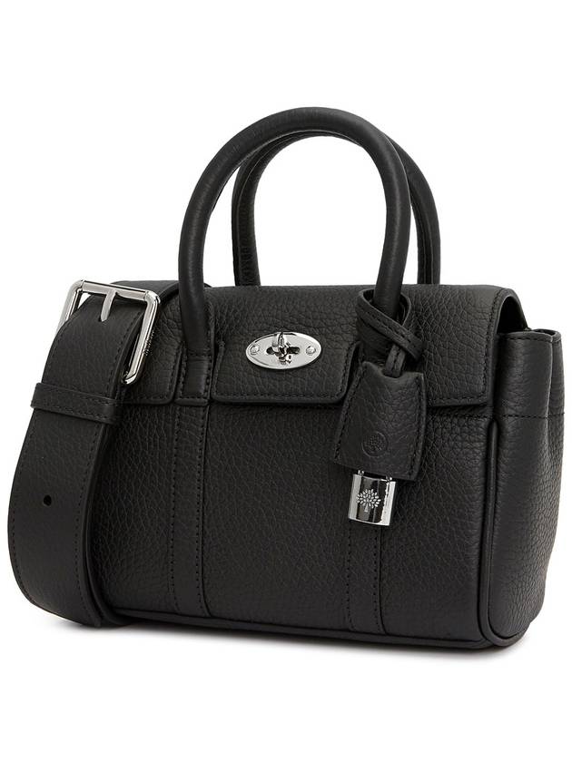 Bayswater Mini Heavy Grain Shoulder Bag Black - MULBERRY - BALAAN 3