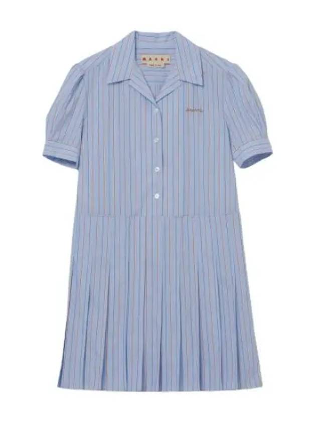 Logo Stripe Dress Light Blue - MARNI - BALAAN 1