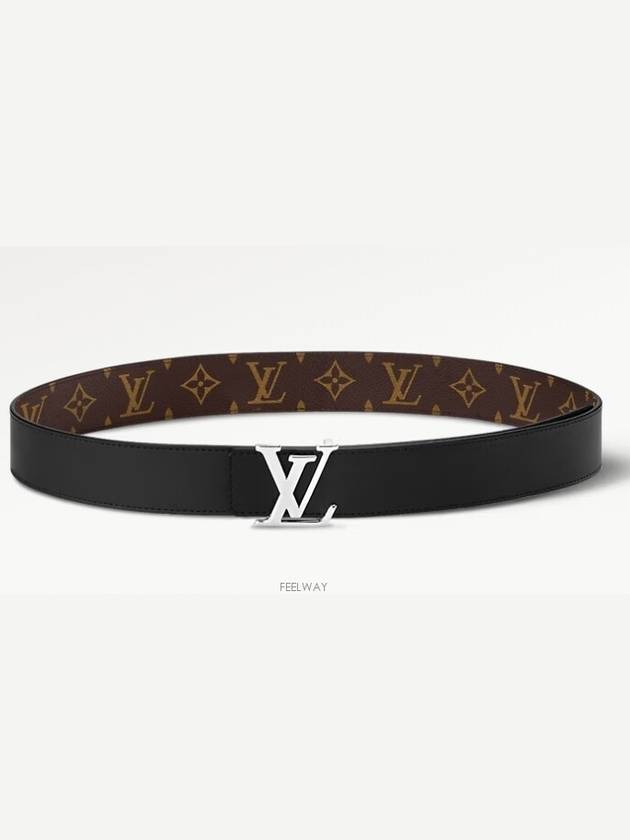 LV Initiales 35MM Reversible Leather Belt Black Brown - LOUIS VUITTON - BALAAN 4